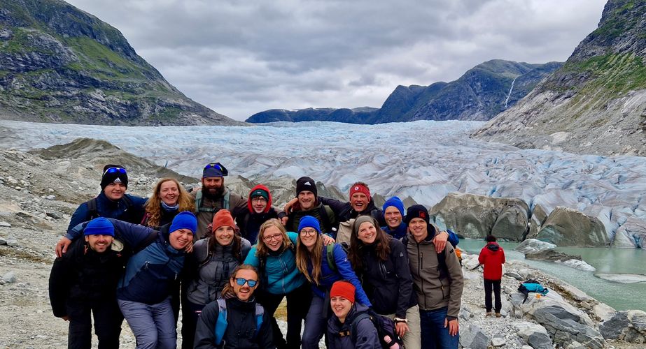 Groepsfoto gletsjer Jostedalsbreen optioneel